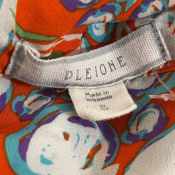 Pleione Crepe Tie Neck Blouse Floral Sleeveless - Picture 6 of 8